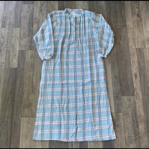 Plaid Long Sleeve Nightgown